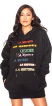 LA Sisters Colorfull-Hoodie-Dress-Black-S