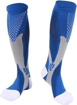 Compressie sokken voor hardlopen en reizen - Compressiekousen blauw mannen maat XXL (44-47)