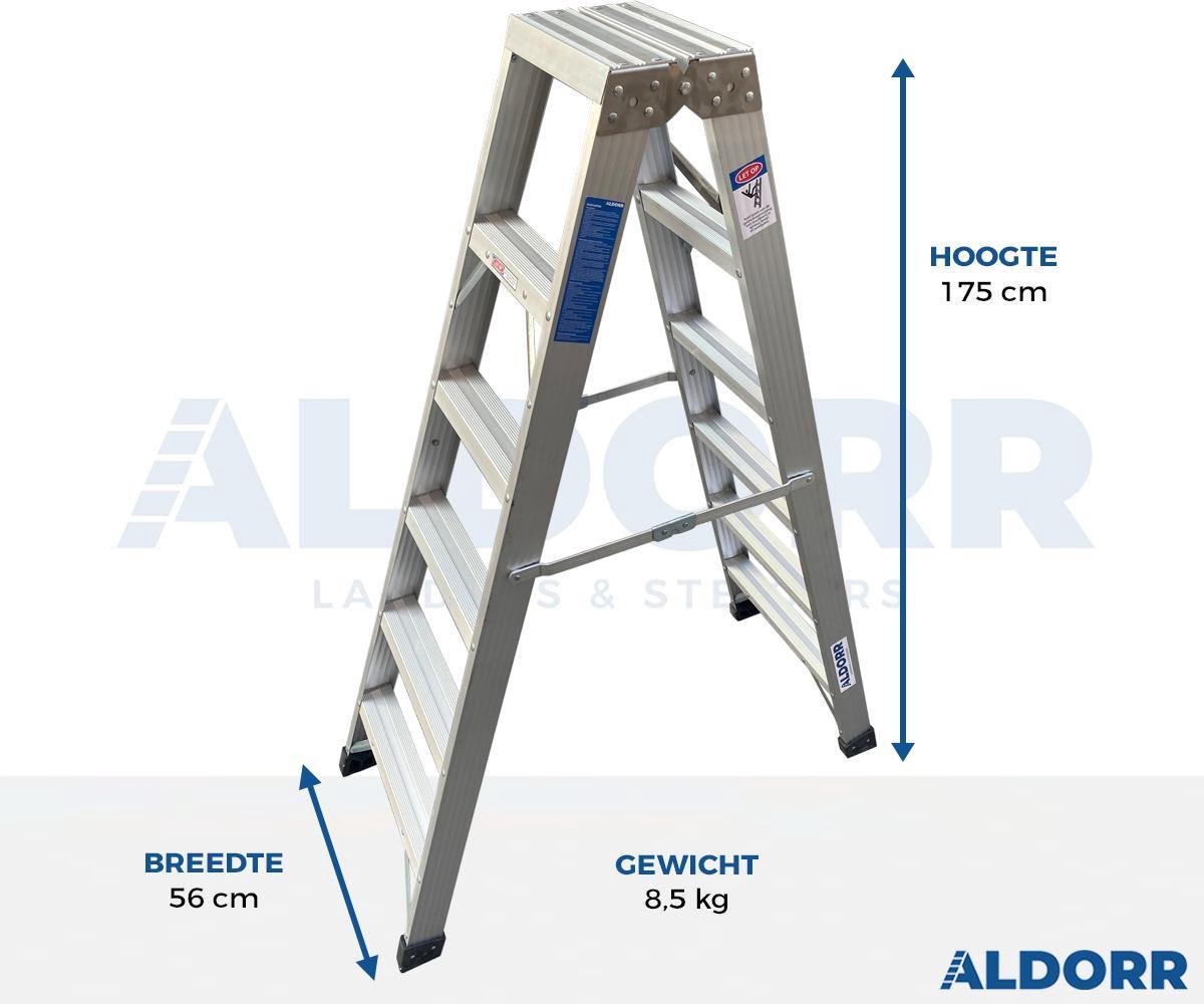 ALDORR Professional Dubbele Trap treden - Hoogte 180cm | bol.com