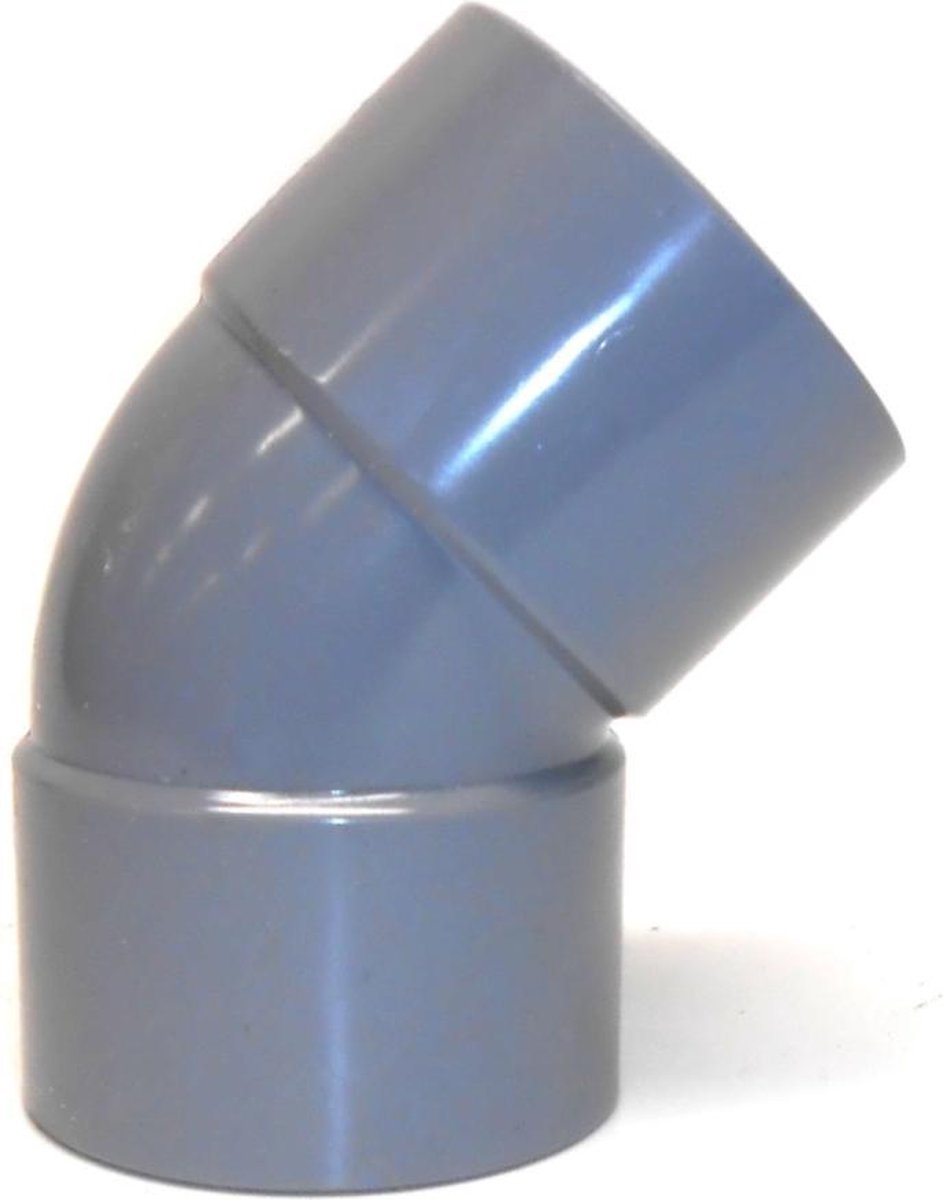 Pvc lijmbocht 2x mof 45gr 32mm