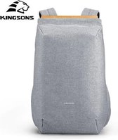 Kingsons | Rugzak | lichtgewicht, waterdicht, anti-diefstal, USB-poort | Lichtgrijs
