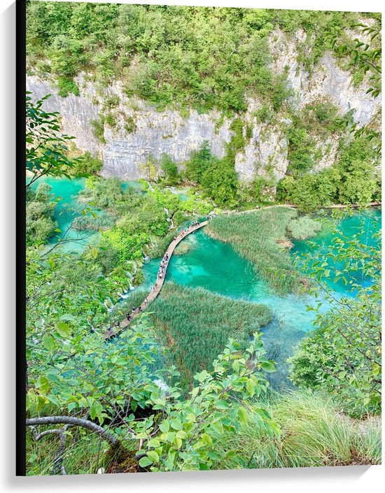Canvas  - Nationaal park Plitvicemeren - Kroatie - 75x100cm Foto op Canvas Schilderij (Wanddecoratie op Canvas)