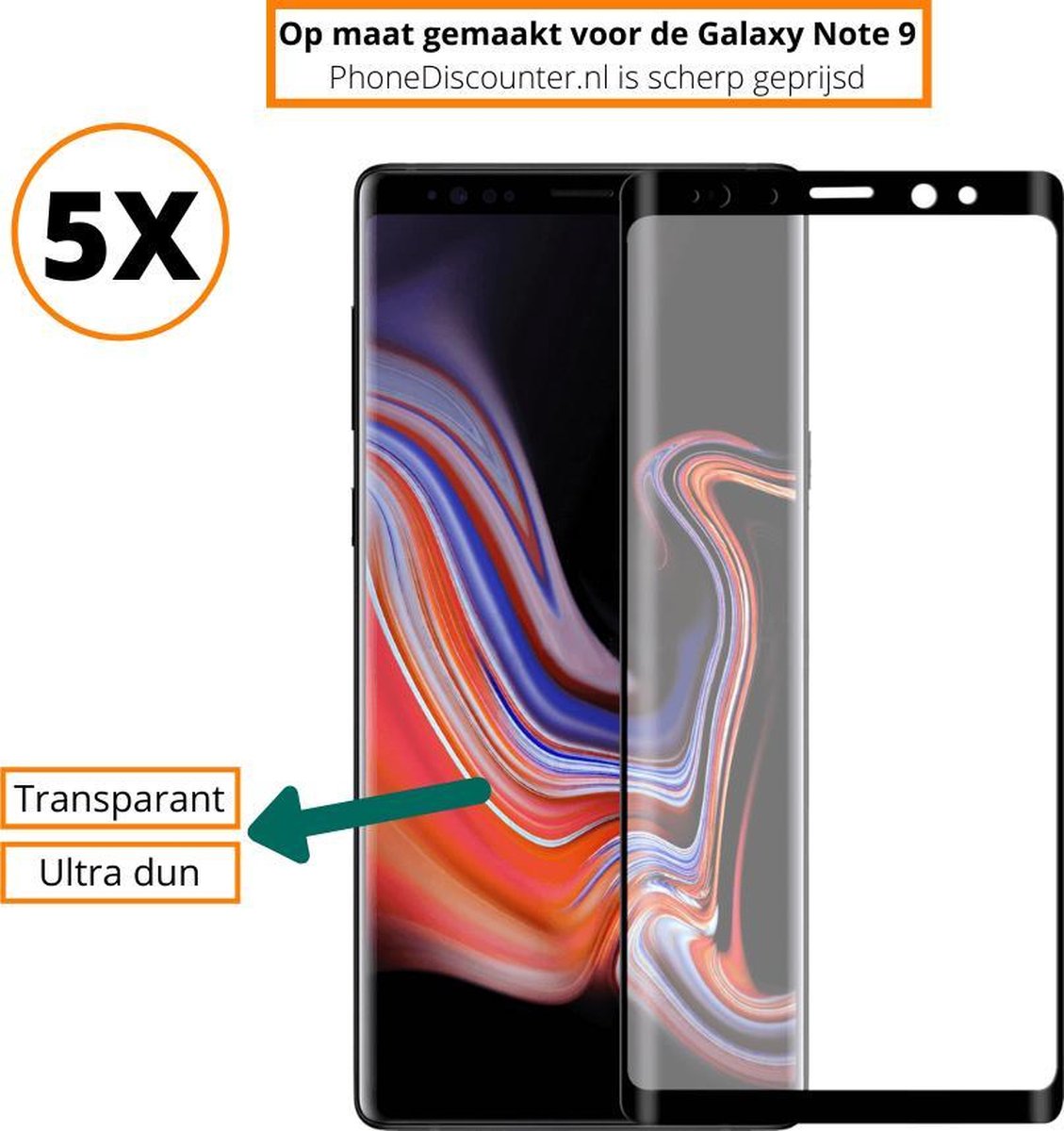Fooniq Screenprotector Transparant 5x - Geschikt Voor Samsung Galaxy Note 9