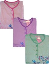 Dames nachthemd Fine women korte mouw katoen polyester effen met print paars M