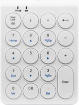 Draadloze Numpad - Draadloos Numeriek Toetsenbord - 19 toetsen - Bluetooth - Wit