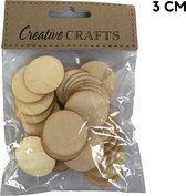 Houten schijfjes 3cm 27 Gram - knutselspullen - decoratie - natuur product - hobby - knutsel - versiering - maken - cadeau