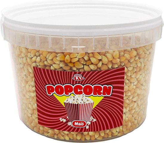 Popcornmais 1,5 KG in afsluitbaar emmertje - Mais voor popcorn