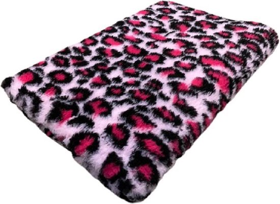 Foto: 2 stuks vetbed dierenmat hondenkleed benchmat puppykleed luipaard roze latex anti slip 75 x 50 cm machine wasbaar