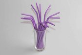Hello Straw Papieren rietjes buigbaar Fluo Paars 6x197 mm, 100% ECO - 250 stuks / display doos