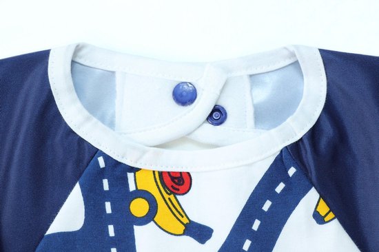 KliederZ slab met mouwen - Blauw Racing Bananas mouwslab baby - Jongens 8 - 24 mnd LB12b van KliederZ — afbeelding 5