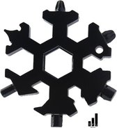 Universele Schroeven draaier -18 In 1 -Sneeuwvlok- Kamp- Sleutelhanger- TFU-Media-Outdoor -Wrench -Hexagon -Wrench -Pocket- Tool- Kurkentrekker- Gereedschap Voor Het Repareren-Zwar