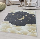 Impression Dreams Laagpolig Baby Kinderkamer Vloerkleed Geel / Grijs- 200x290 CM.