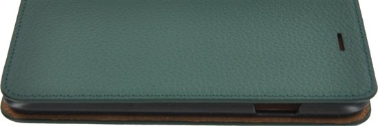 Etui iPhone 12 - Bookcase - Etui Portefeuille Etui Portefeuille Ultra Fin en Cuir Véritable Vert Pin