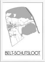 Belt-Schutsloot Plattegrond poster A4 + Fotolijst Wit (21x29,7cm) - DesignClaud