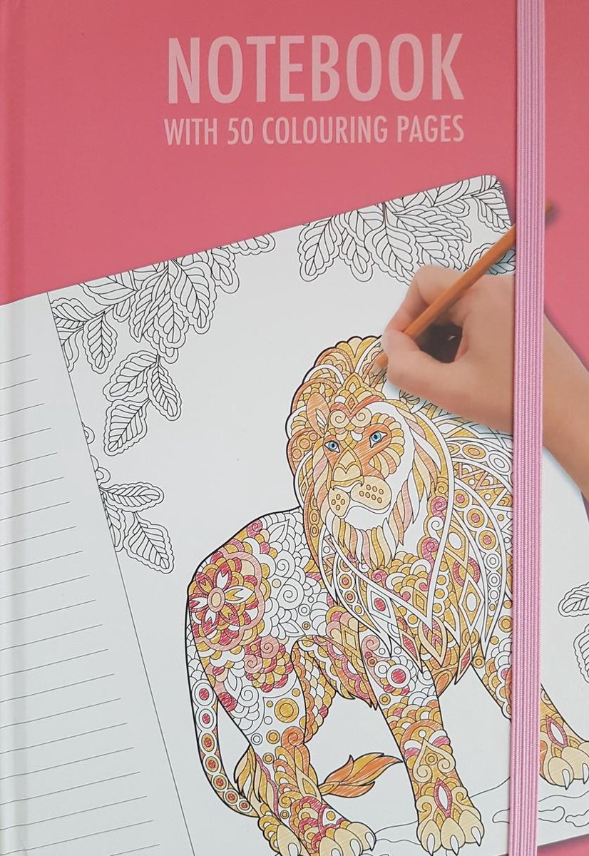 Notitieboek met 50 volwassen kleurplaten - Notebook - Schrijven - Notitie - Dagboek - Kleuren