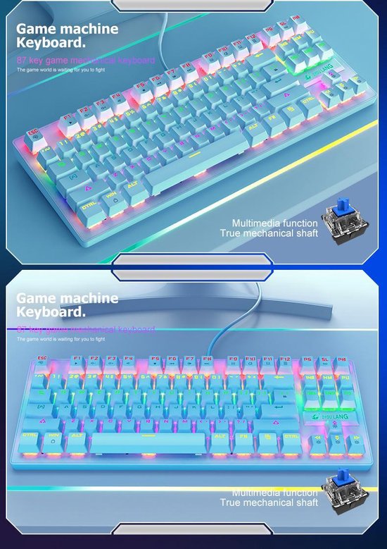 K2 RGB mechanisch gaming toetsenbord - Geschikt voor Windows/Mac - blue switch
