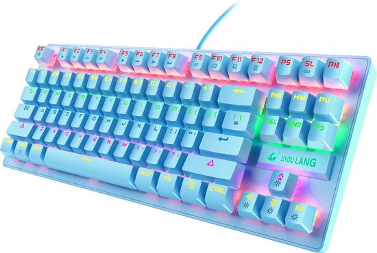 ZIYOU LANG K2 RGB mechanisch 87keys TKL gaming toetsenbord – Windows/Mac game toetsenbord – blue switch – Mechanical Keyboard – anti-ghosting game…