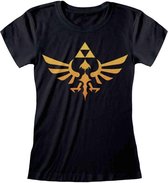 Nintendo Legend Of Zelda - Hyrule Kingdom Logo Fitted T-Shirt Zwart
