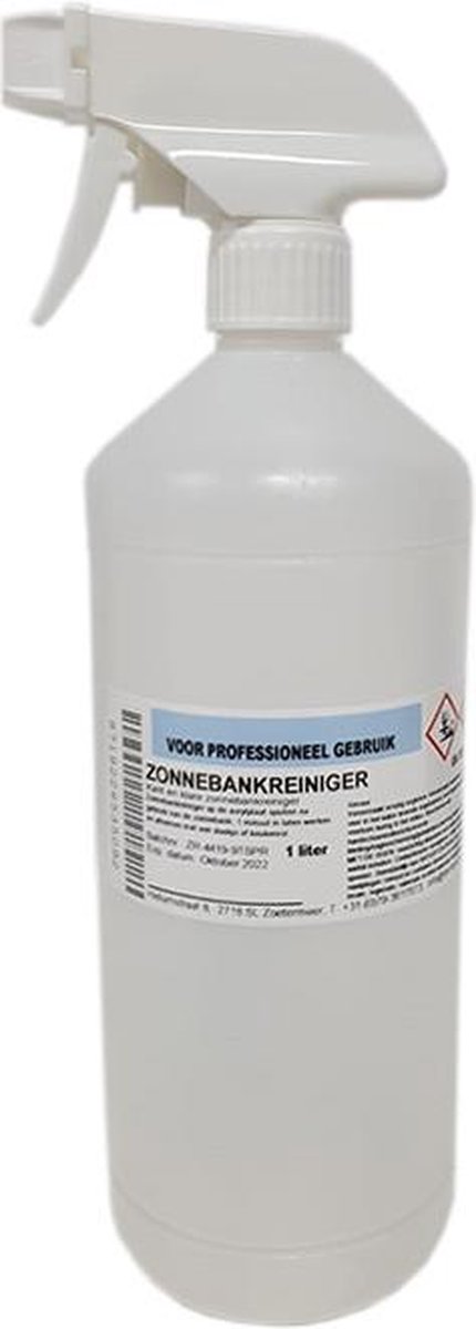 Zonnebankreiniger Zonder Alcohol - 1 liter - Met Spraykop - Claudius Cosmetics B.V.