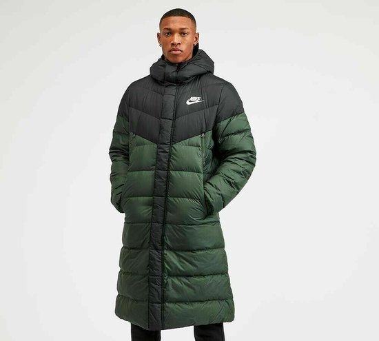 Manteau Nike Premium Down Fill Long Puffer Parka Homme Vert Noir