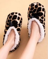 Sorprese cosy – pantoffels dames – luipaard print – maat 36-38 – sloffen dames - Cadeau
