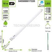 T8 LED TL BUIS 120CM 6400K 18W 1200LUMEN (SET VAN 2)