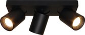 Plafondlamp Megano 3L Zwart - 3x GU10 LED 4,8W 2700K 355lm - IP20 - Dimbaar > spots verlichting led zwart | opbouwspot led zwart | plafondlamp zwart | spotje led zwart | led lamp zwart
