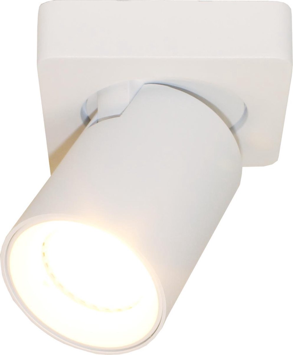 Plafondlamp Megano 1L Wit - 1x GU10 LED 4,8W 2700K 355lm - IP20 - Dimbaar > spots verlichting led wit | opbouwspot led wit | plafondlamp wit | spotje led wit | led lamp wit