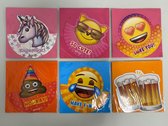 Wenskaarten met envelop: Emoji-stijl kaarten - set van 6 stuks