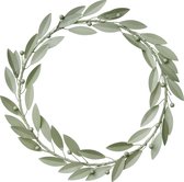 Bungalow mintkleurige metalen krans 'olijftakken' 40 cm