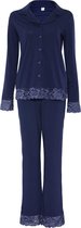 La-V pyjamasets  viscose voor dames   Donkerblauw S