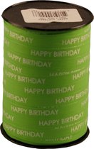 Happy birthday inpaklint - Groen - 250m - cadeaulint - krullint - sierlint - verjaardag
