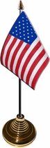 4x stuks Tafelvlaggetjes USA/Amerika op voet van 10 x 15 cm - Feestartikelen en versieringen