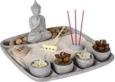 Atmosphera Mini Zen Tuin – Plateau met boeddha, wierook en kaarsen