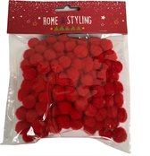Pom poms - 1.5cm - rood - 150st. - pompons - knutselspullen - decoratie - hobby - knutsel - versiering - maken - cadeau