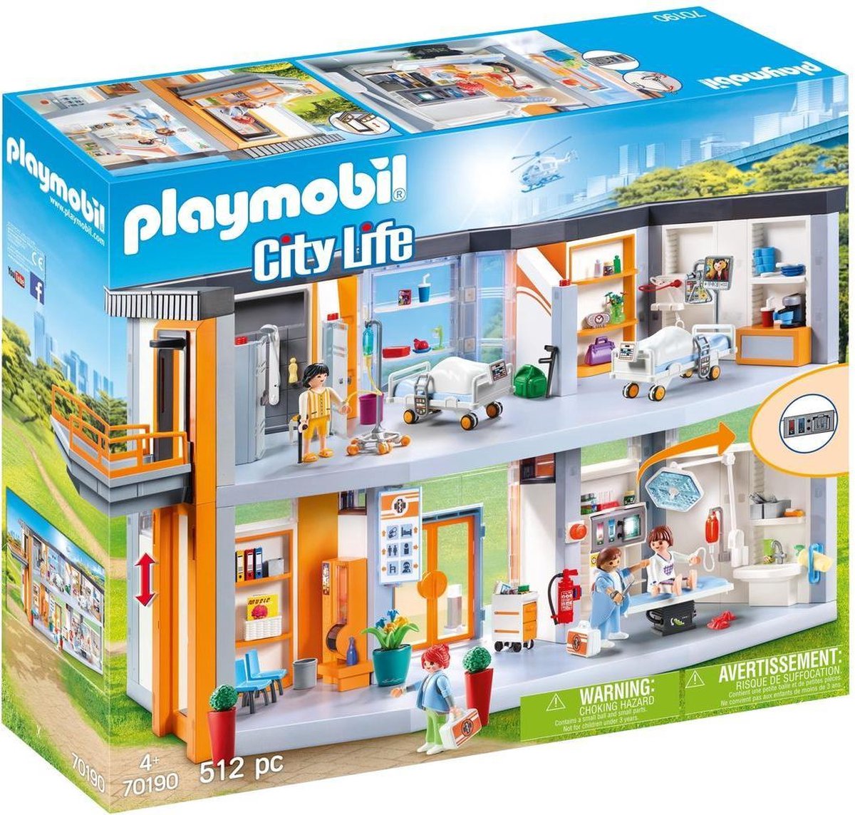 PLAYMOBIL City Life Groot ziekenhuis met inrichting - 70190