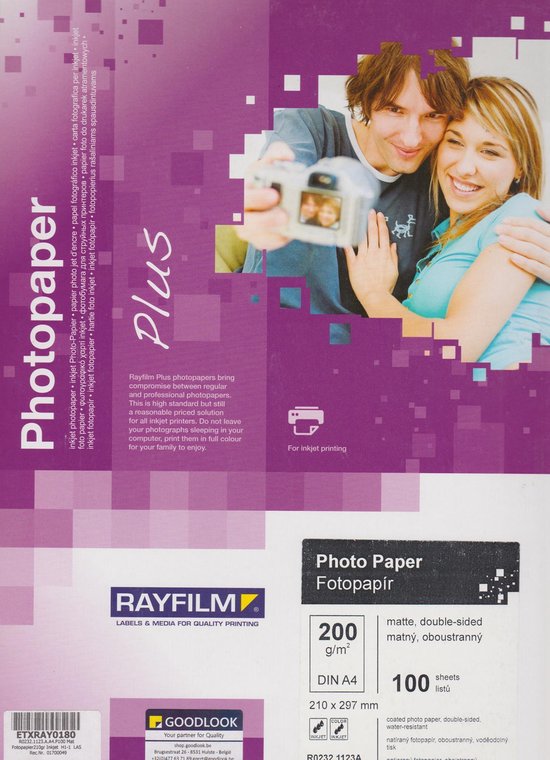touw Klaar Adolescent Rayfilm R0232.1123.A Mat dubbelzijdig fotopapier 200gr. fotopapier A4 100  vel | bol.com
