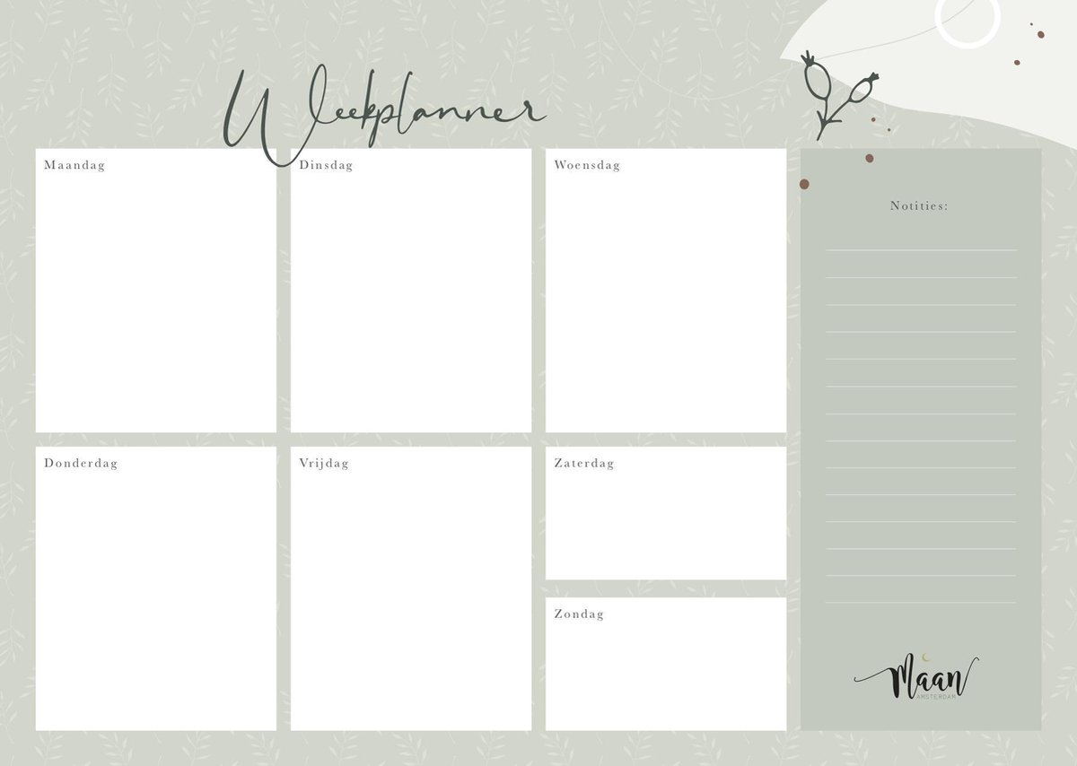Maan Amsterdam Weekplanner - Inclusief stickervel - To do planner - Ongedateerd - A4 - Eclipse — afbeelding 12