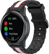 Siliconen Smartwatch bandje - Geschikt voor  Garmin Vivoactive 4 Special Edition band - zwart/wit - Horlogeband / Polsband / Armband