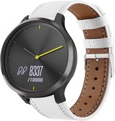 Leer Smartwatch bandje - Geschikt voor  Garmin Vivomove HR bandje leer - wit - Horlogeband / Polsband / Armband