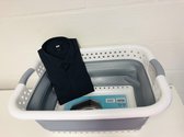 VERTAK Opvouwbare wasmand -Mand voor wasgoed- Inklapbare wasmand- 27L- Grijs/Wit- 2STUKS ✅