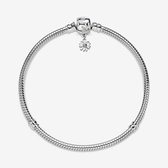 Armband Zilver | Zilveren armband | past op Pandora | Pandora compatible | Bedelarmband | Bloemen sluiting | Elegante dames armband  | Valentijnsdag cadeau | Maat 17