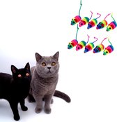 Make Me Purr Regenboog Muizen (10 stuks) - Kattenspeeltjes - Kattenspeelgoed - Speelgoed voor Katten - Kat Speeltje Muis - Kitten Speeltjes Muisjes
