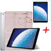 iPad Air 2019 Hoes - iPad Air 2019 Screenprotector - 10.5 inch - Smart Book Case Marmer Roze