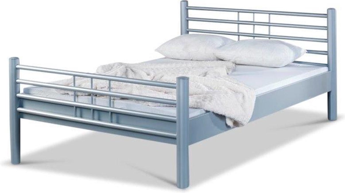 Bed Box Wonen - Lea metalen bed - Zilver - 90x220