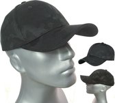 Heren baseball cap pet met klep kleur zwart camouflage maat one size achter verstelbaar
