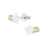 Joy|S - Zilveren vallende ster oorbellen 9 x 6 mm