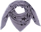 Mooie vierkante sjaal Star grijs