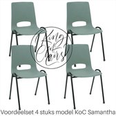 King of Chairs -Set van 4- Model KoC Samantha lichtgrijs met zwart onderstel. Stapelstoel kuipstoel vergaderstoel tuinstoel kantine stoel stapel stoel kantinestoelen stapelstoelen