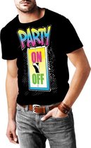 Party on - T-shirt - Heren - Maat XL - Zwart